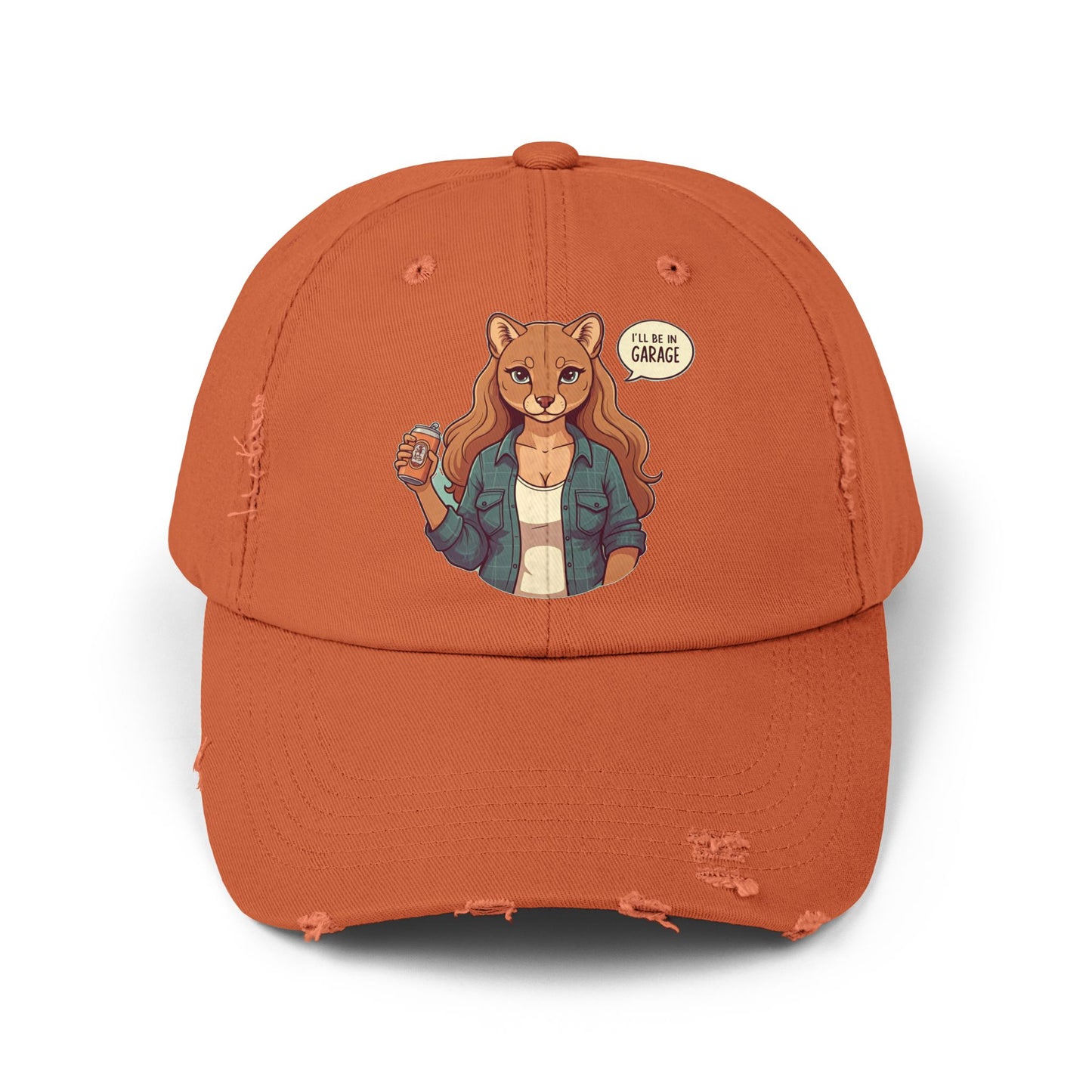 I'll Be In The Garage Unisex Distressed Cap