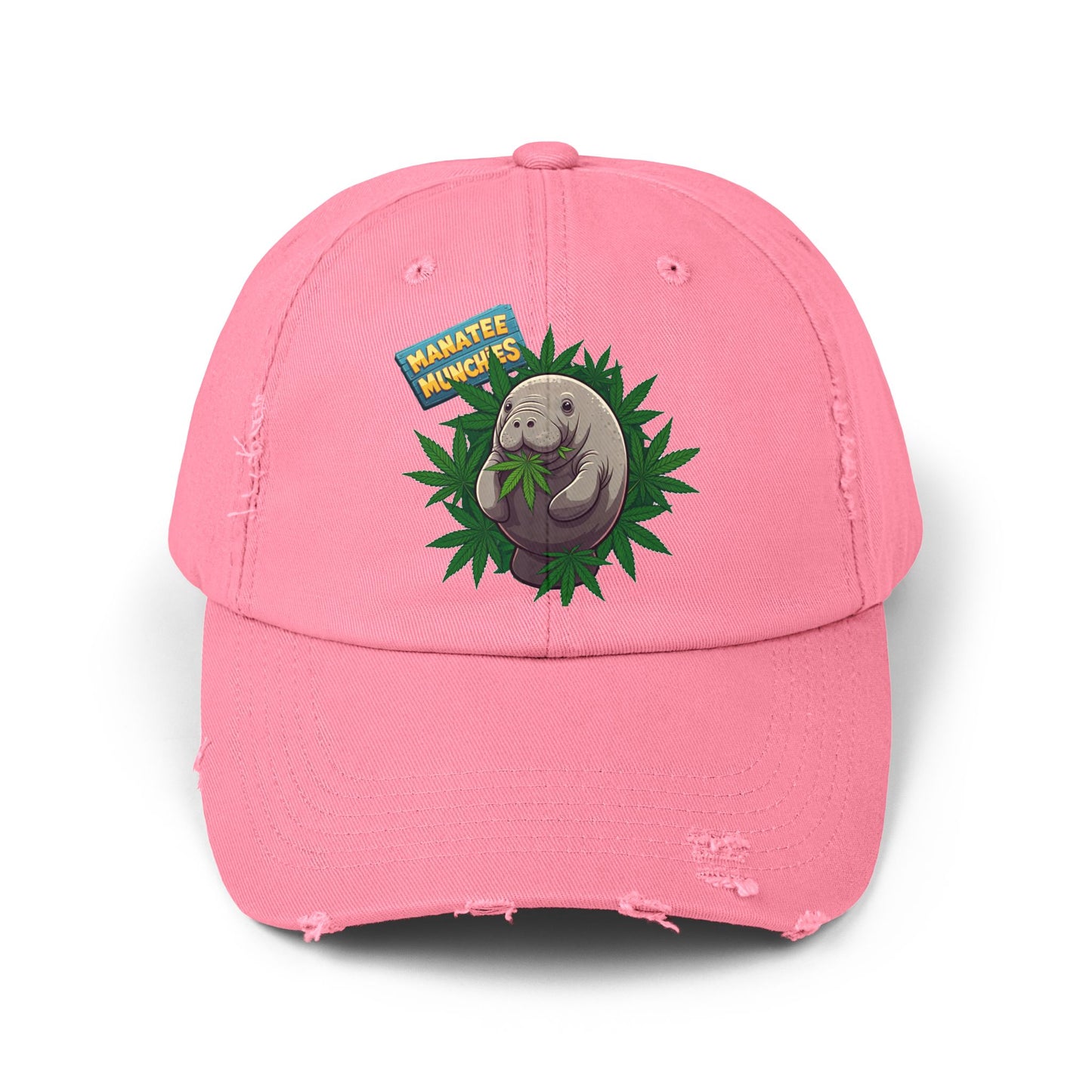 Manatee Munchies Unisex Distressed Cap
