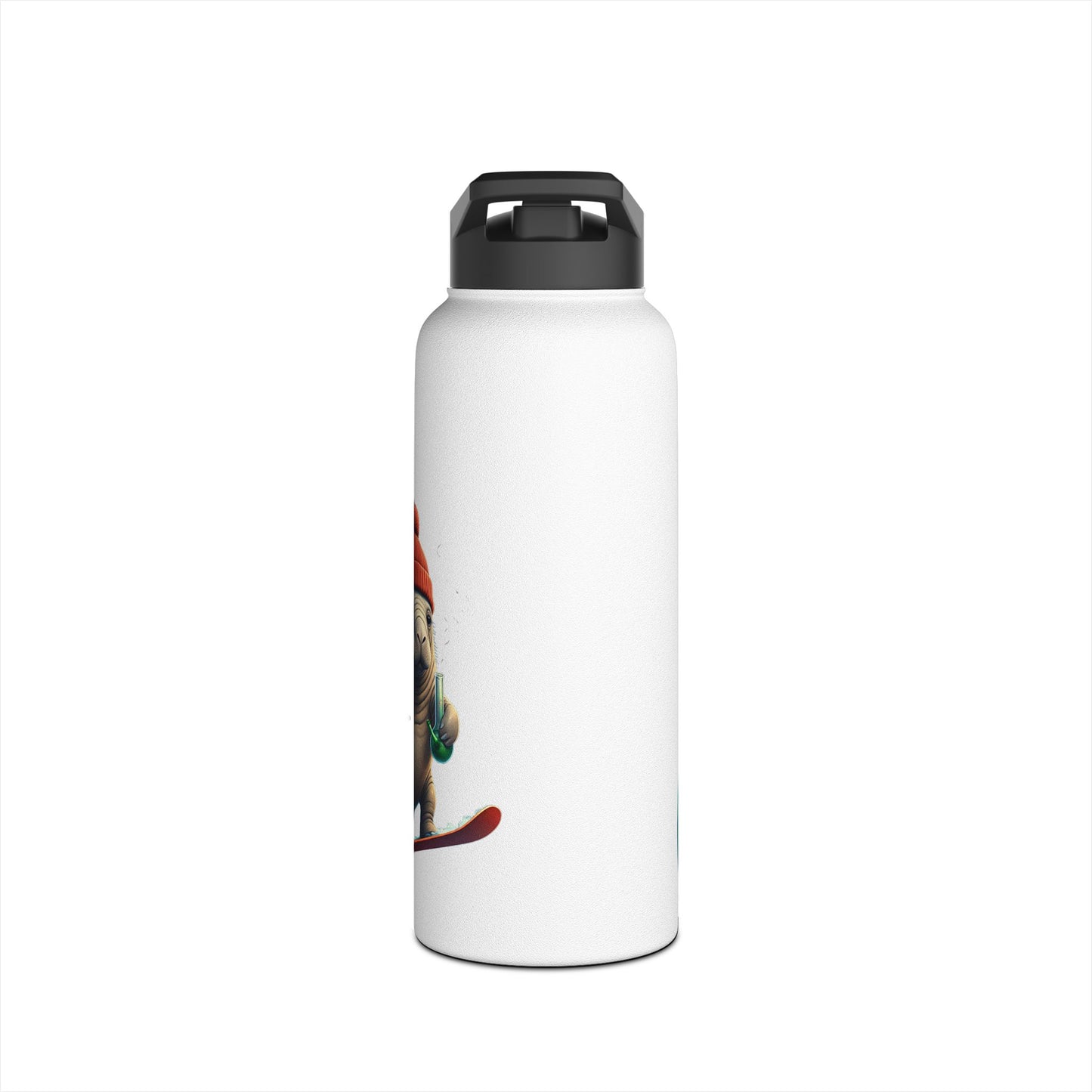 Manatee Munchies - Winter Edition Stainless Steel Water Bottle, Standard Lid