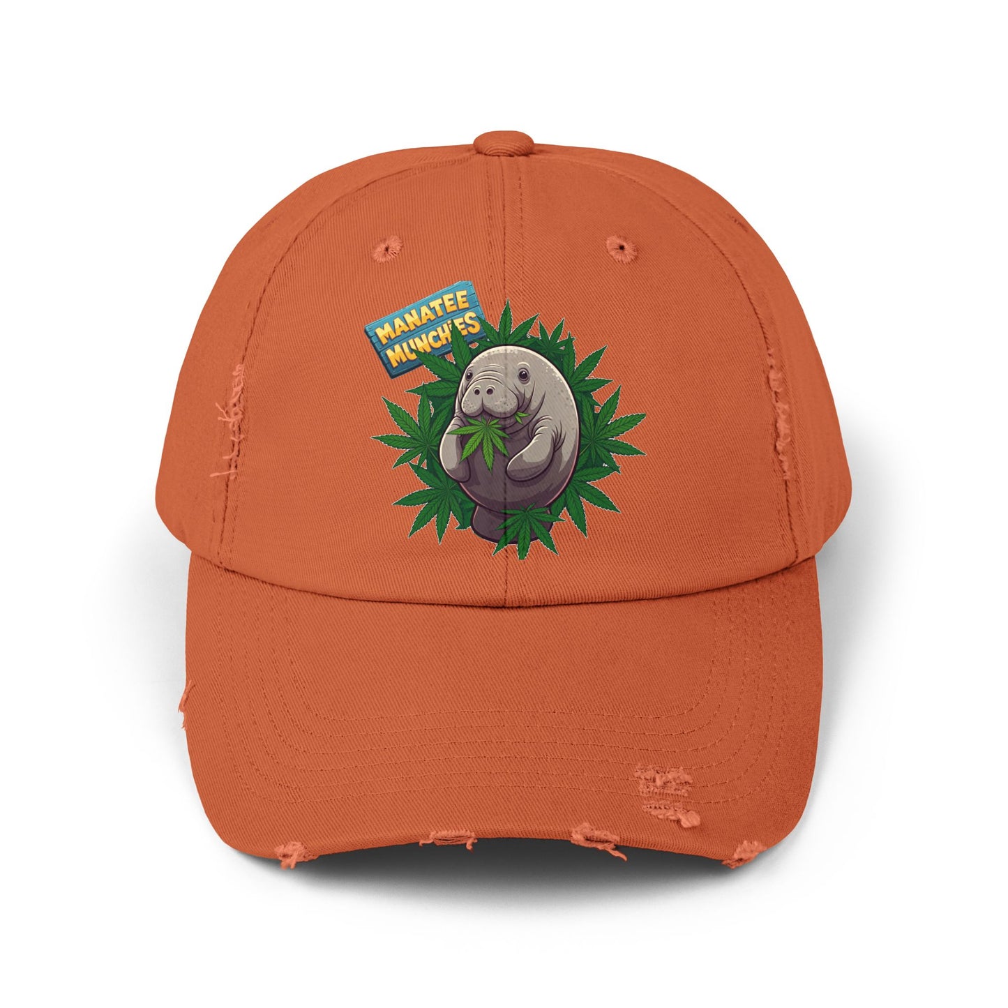Manatee Munchies Unisex Distressed Cap