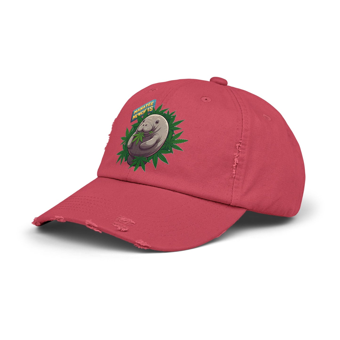 Manatee Munchies Unisex Distressed Cap