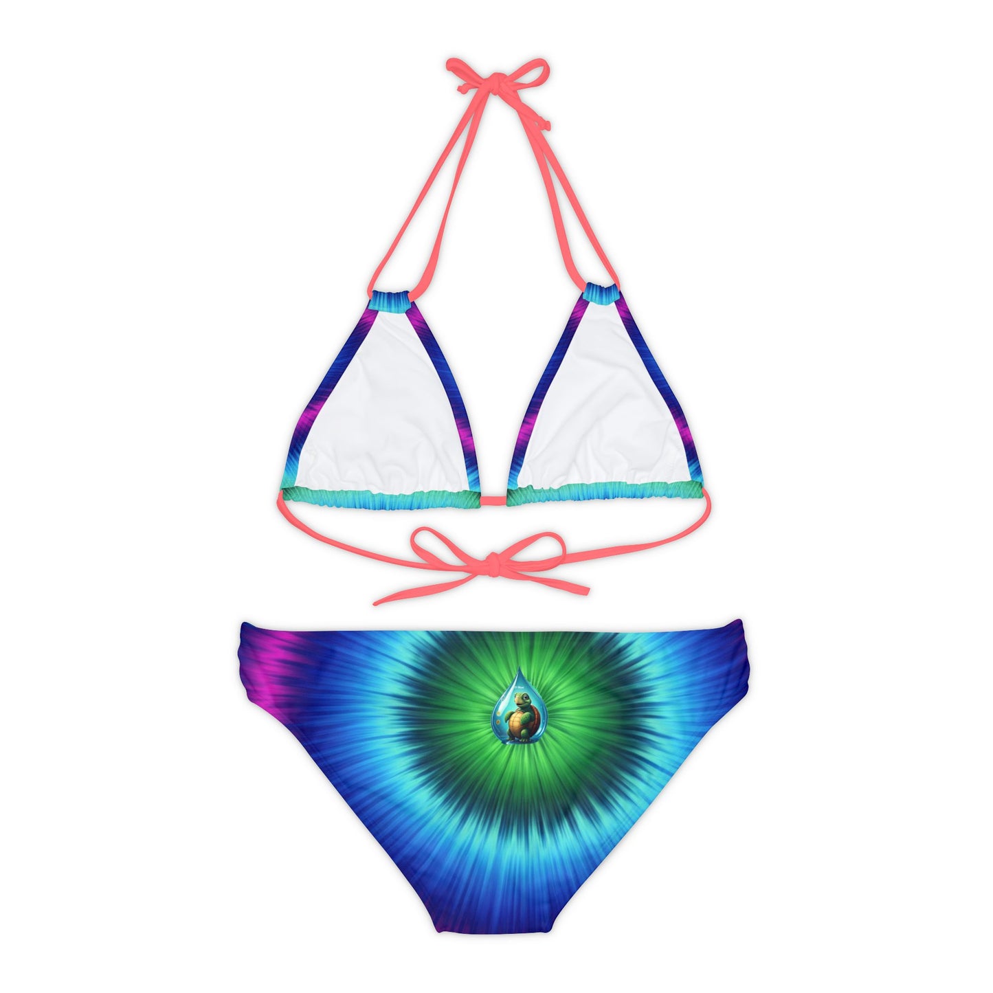 Trippy Turtle Strappy Bikini Set (AOP)