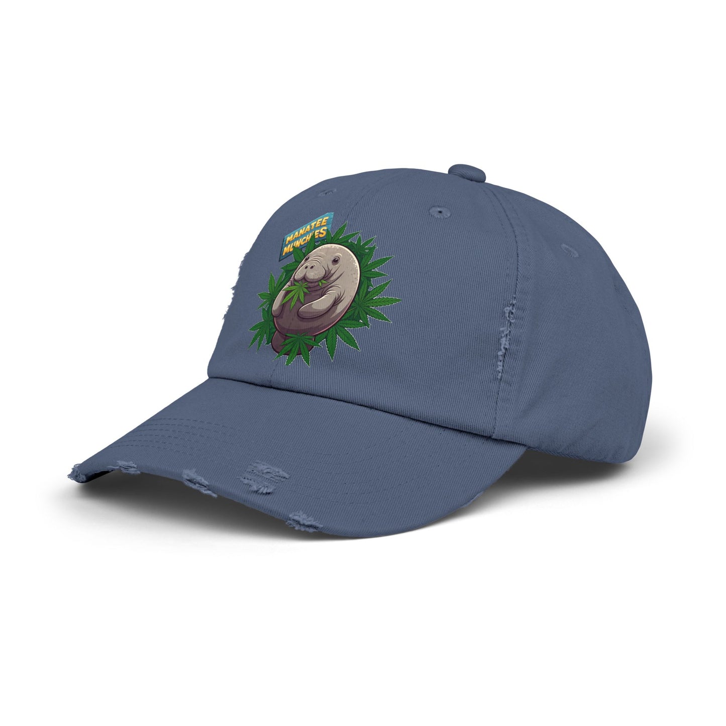 Manatee Munchies Unisex Distressed Cap