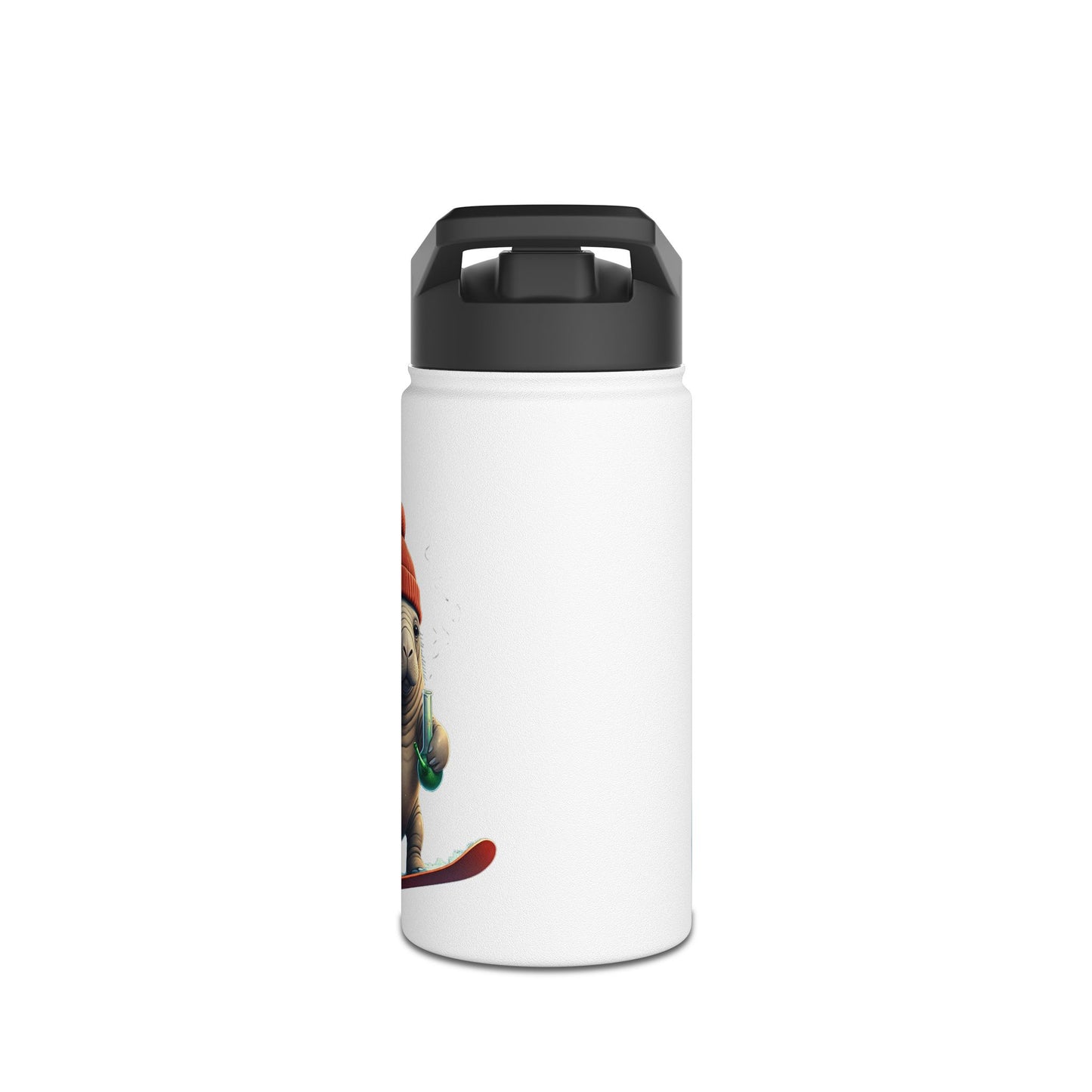 Manatee Munchies - Winter Edition Stainless Steel Water Bottle, Standard Lid