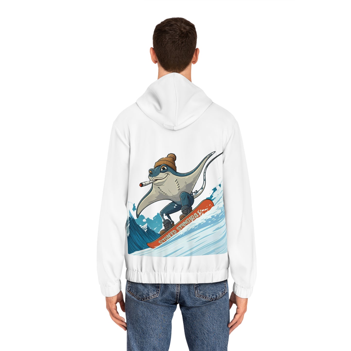 Stoned Stingray - Winter Edition Men's Full-Zip Hoodie (AOP)