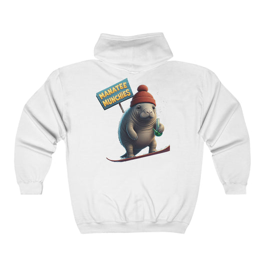 Manatee Munchies - Winter Edition Unisex Heavy Blend™ Full Zip Hooded Sweatshirt