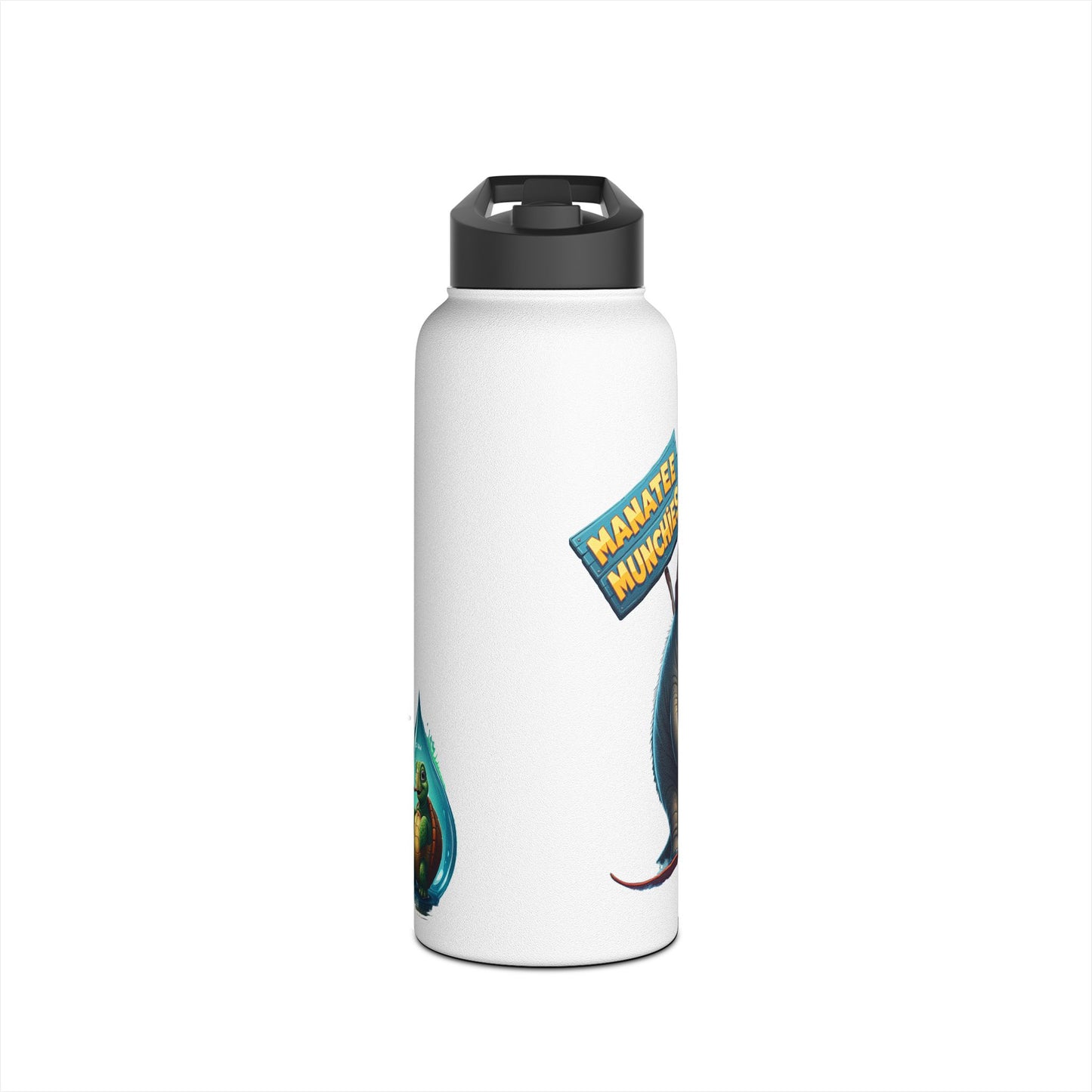 Manatee Munchies - Winter Edition Stainless Steel Water Bottle, Standard Lid