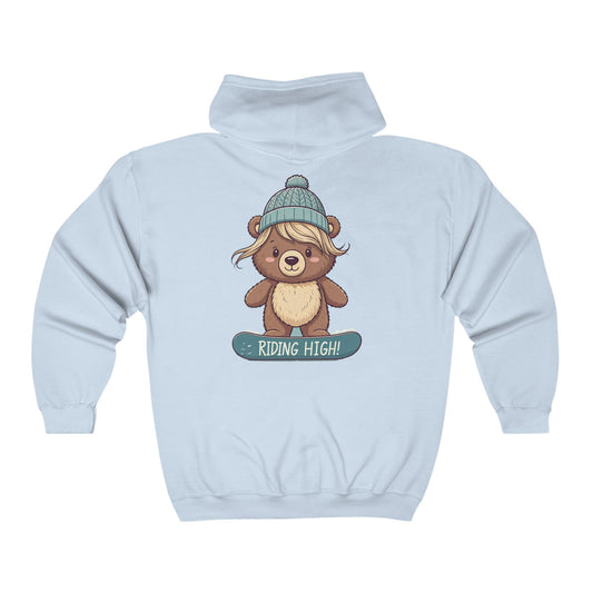 Riding High - Lilly Bear Edition Unisex Heavy Blend™ Full Zip Hooded Sweatshirt