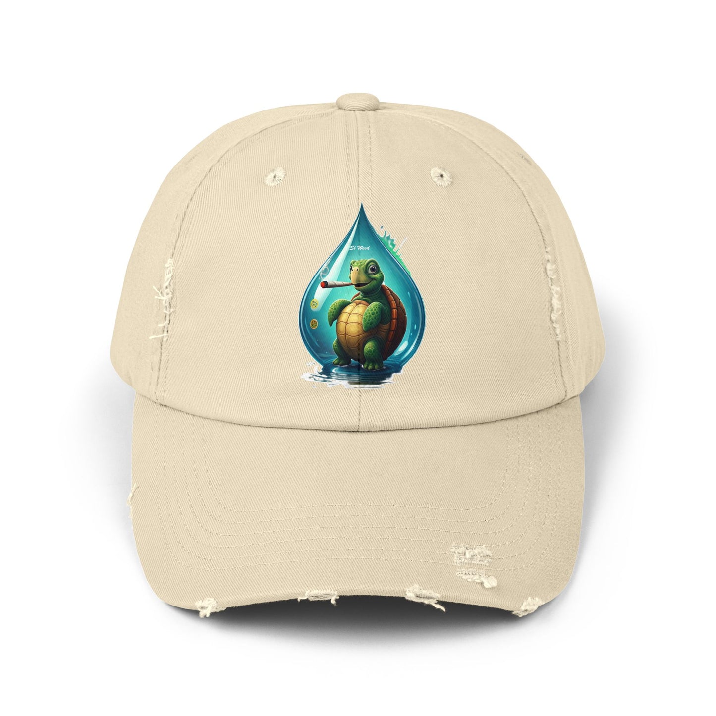 Si Weed Unisex Distressed Cap