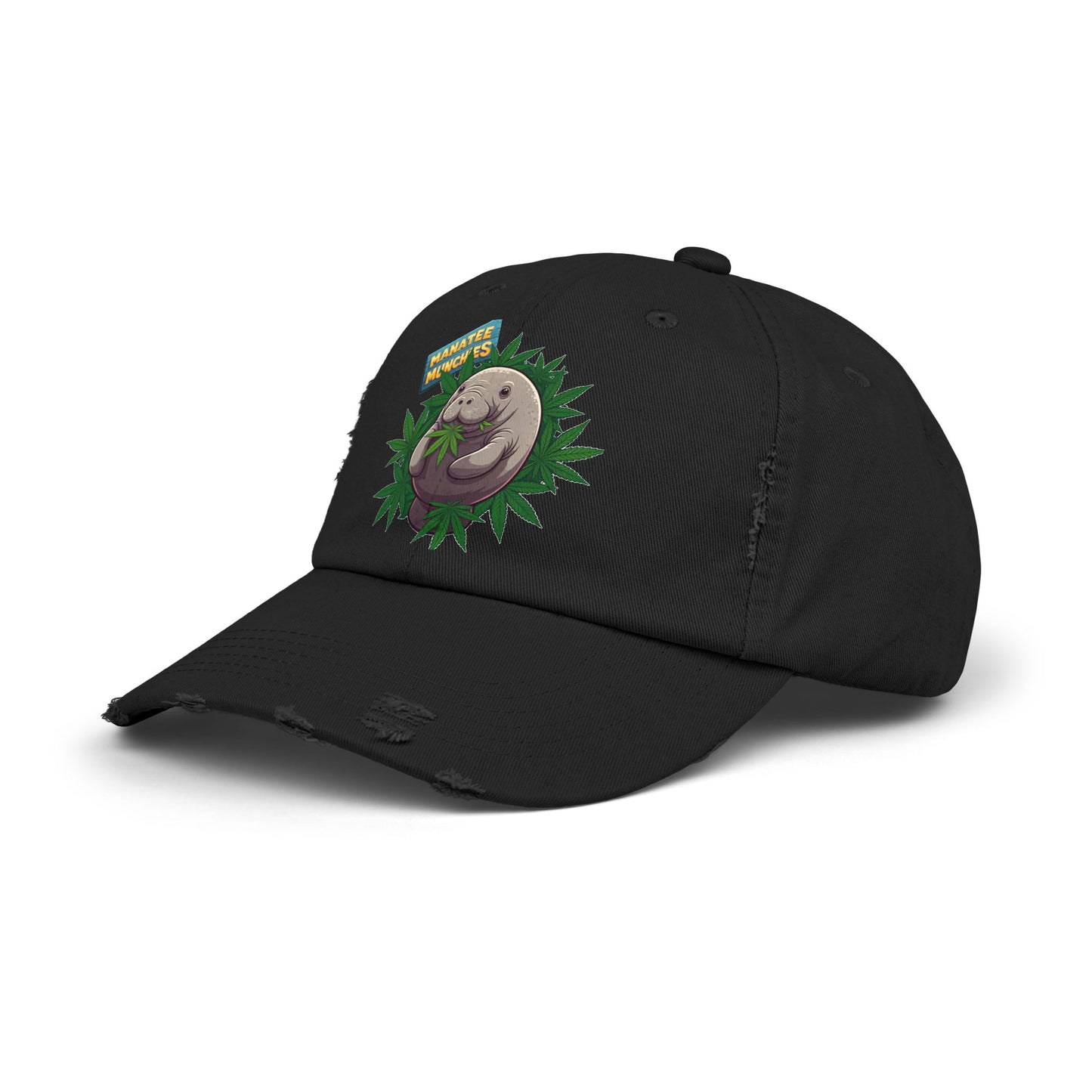 Manatee Munchies Unisex Distressed Cap
