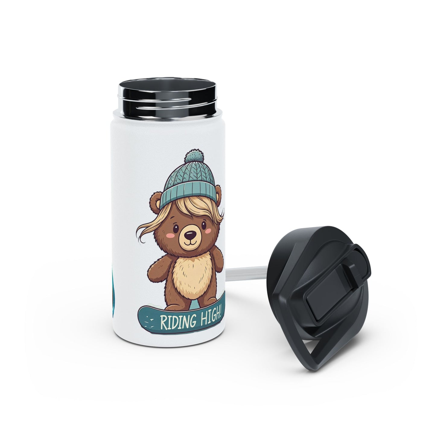 Riding High - Lilly Bear Edition Stainless Steel Water Bottle, Standard Lid