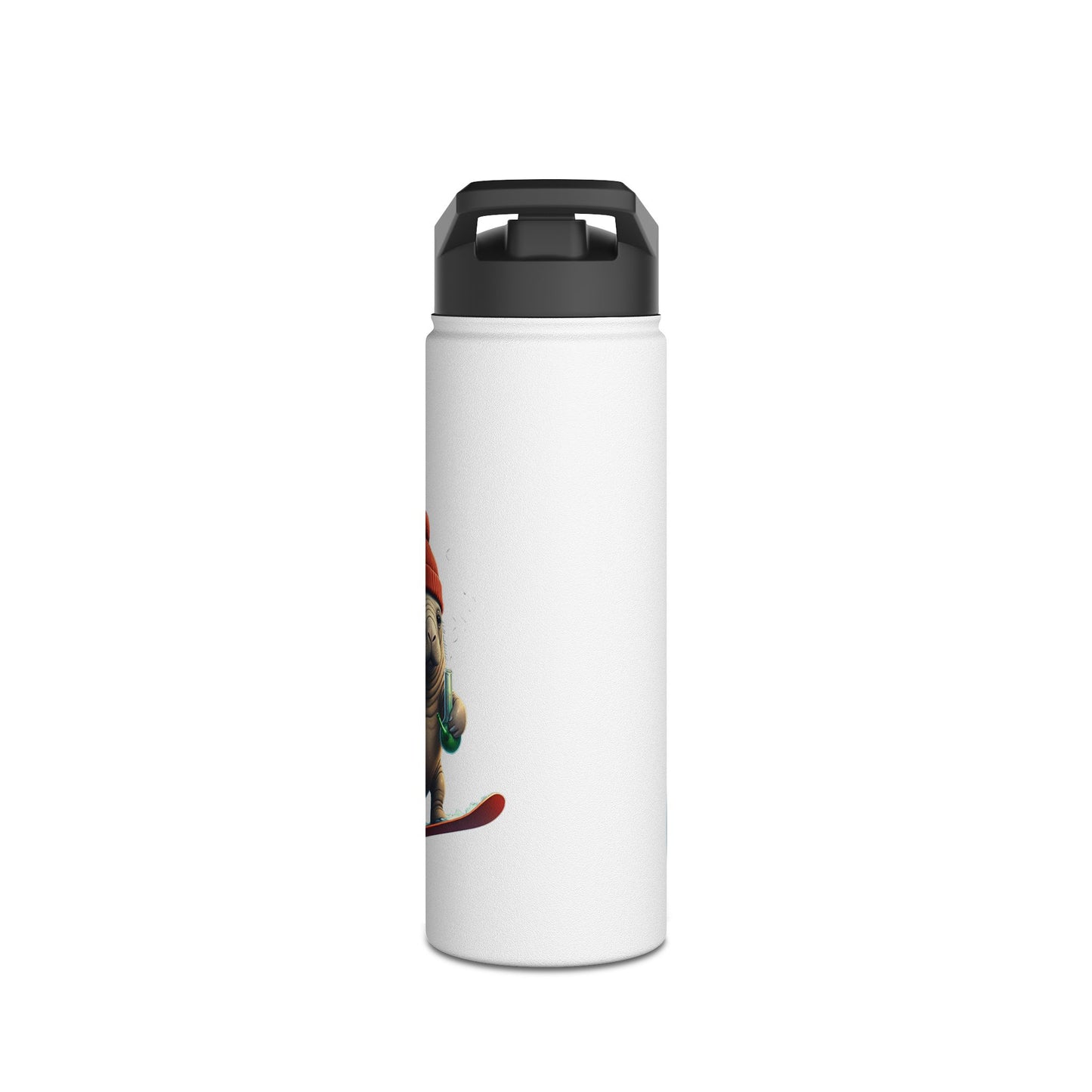 Manatee Munchies - Winter Edition Stainless Steel Water Bottle, Standard Lid