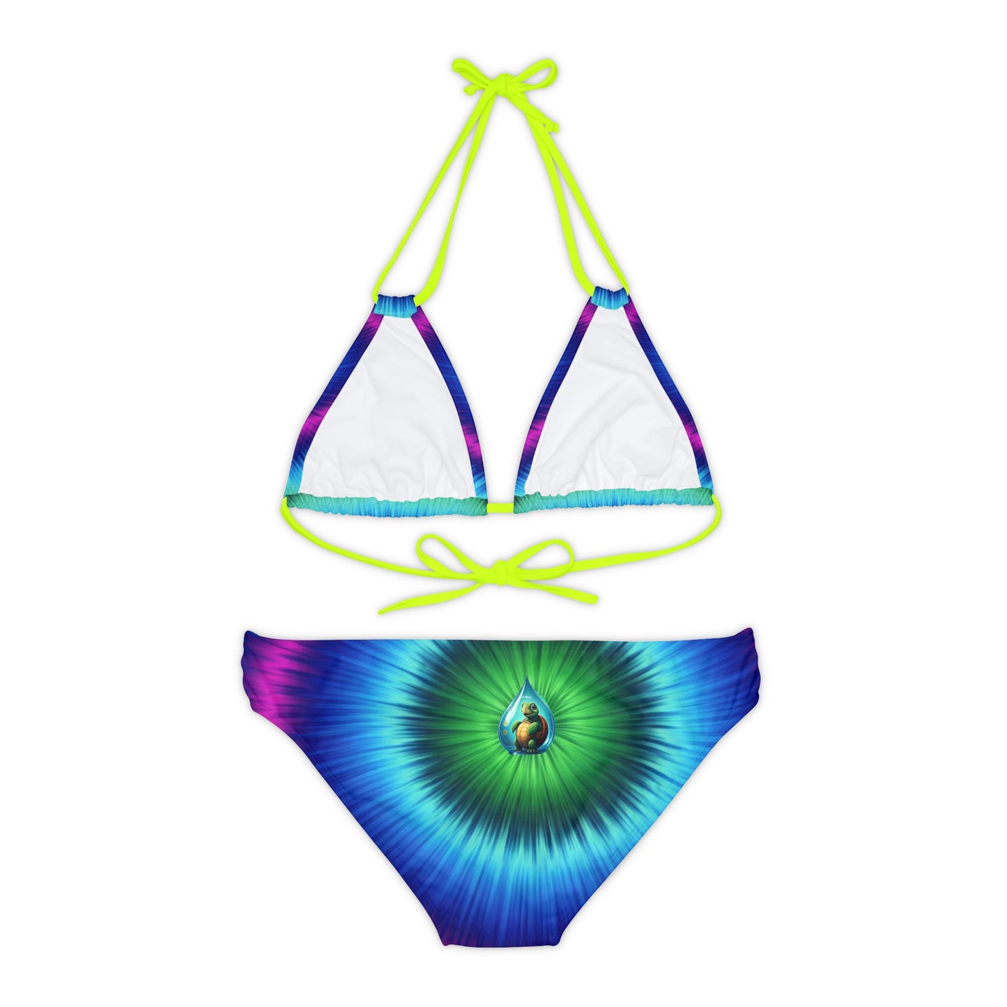 Trippy Turtle Strappy Bikini Set (AOP)