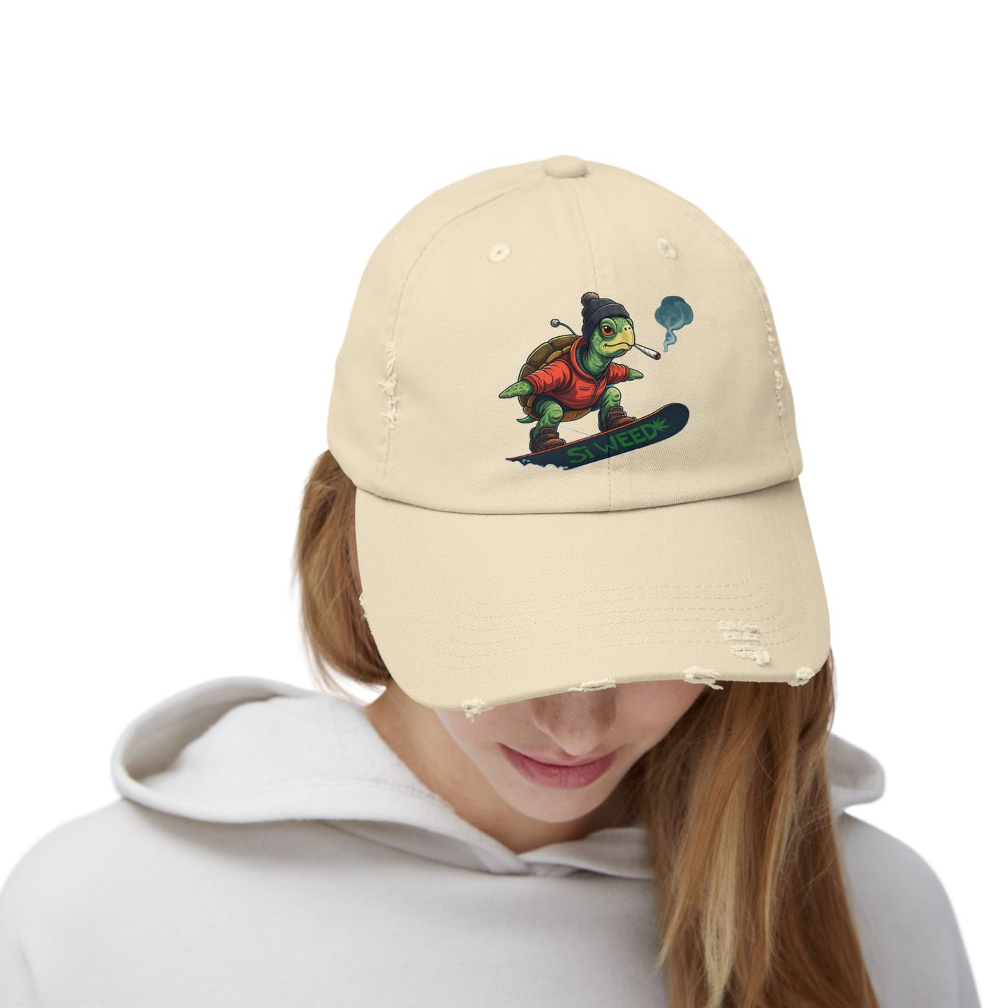Si Weed Winter Edition Unisex Distressed Cap