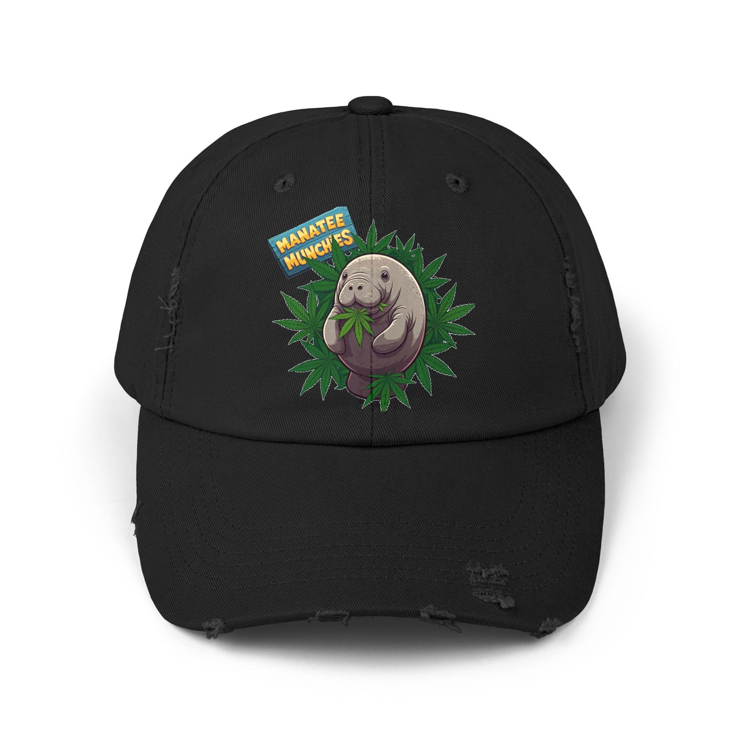 Manatee Munchies Unisex Distressed Cap