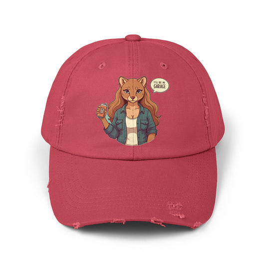 I'll Be In The Garage Unisex Distressed Cap
