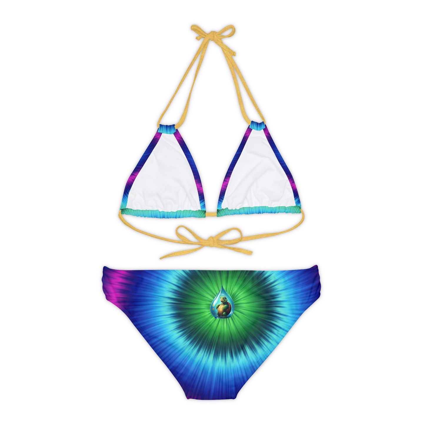 Trippy Turtle Strappy Bikini Set (AOP)