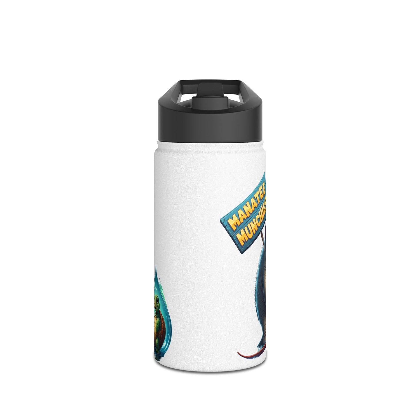 Manatee Munchies - Winter Edition Stainless Steel Water Bottle, Standard Lid
