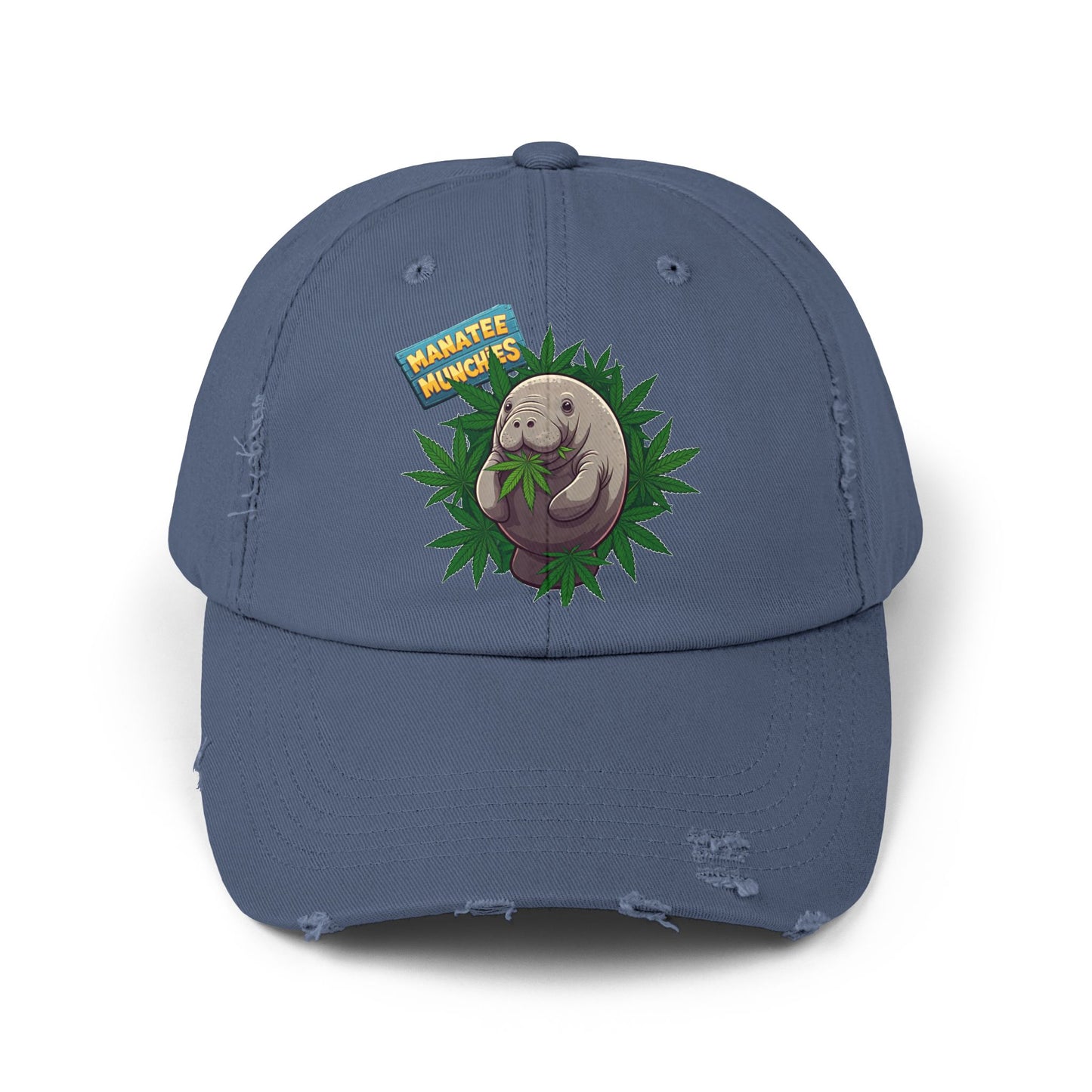Manatee Munchies Unisex Distressed Cap