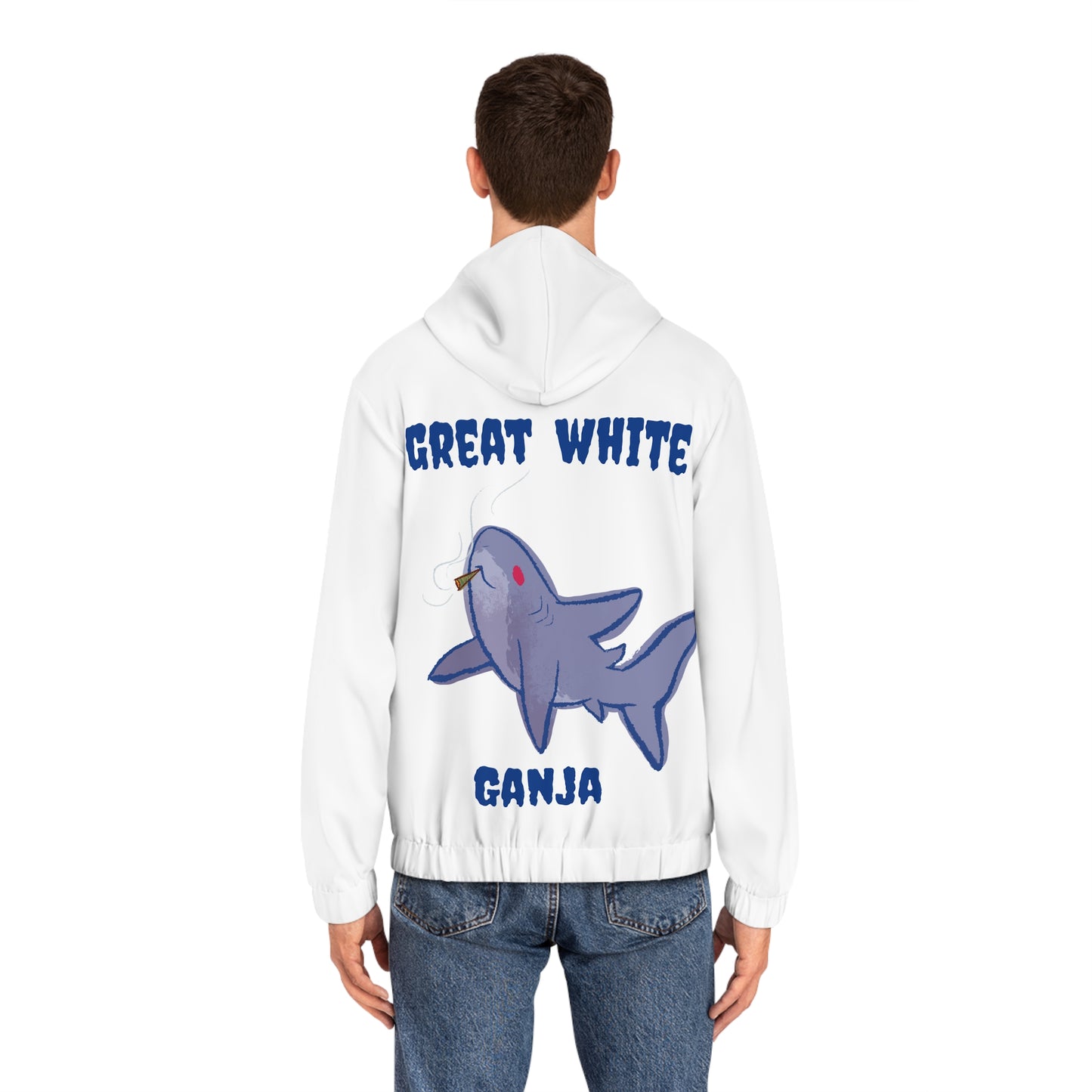 Great White Ganja - OG Edition Men's Full-Zip Hoodie (AOP)