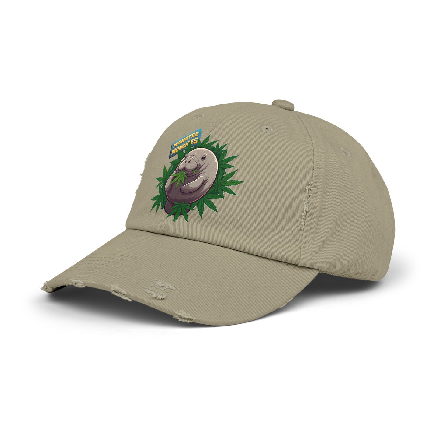 Manatee Munchies Unisex Distressed Cap