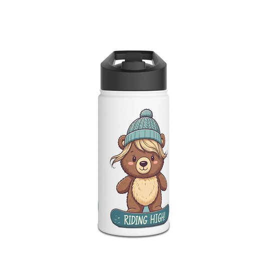 Riding High - Lilly Bear Edition Stainless Steel Water Bottle, Standard Lid