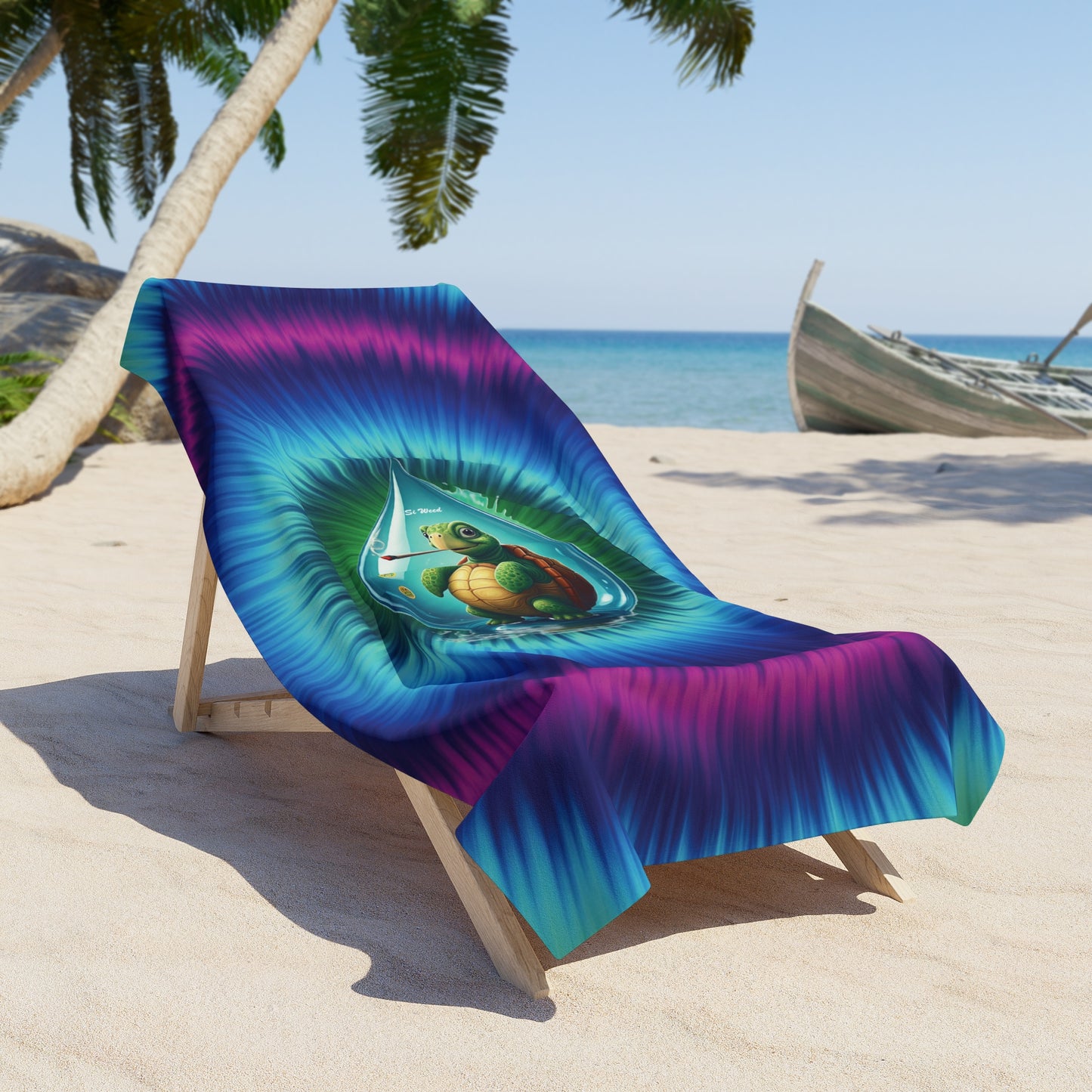 Trippy Turtle Beach Towel