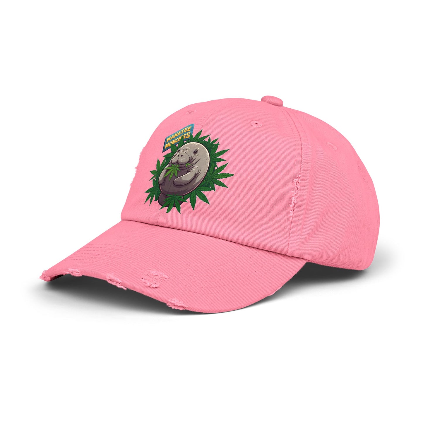 Manatee Munchies Unisex Distressed Cap