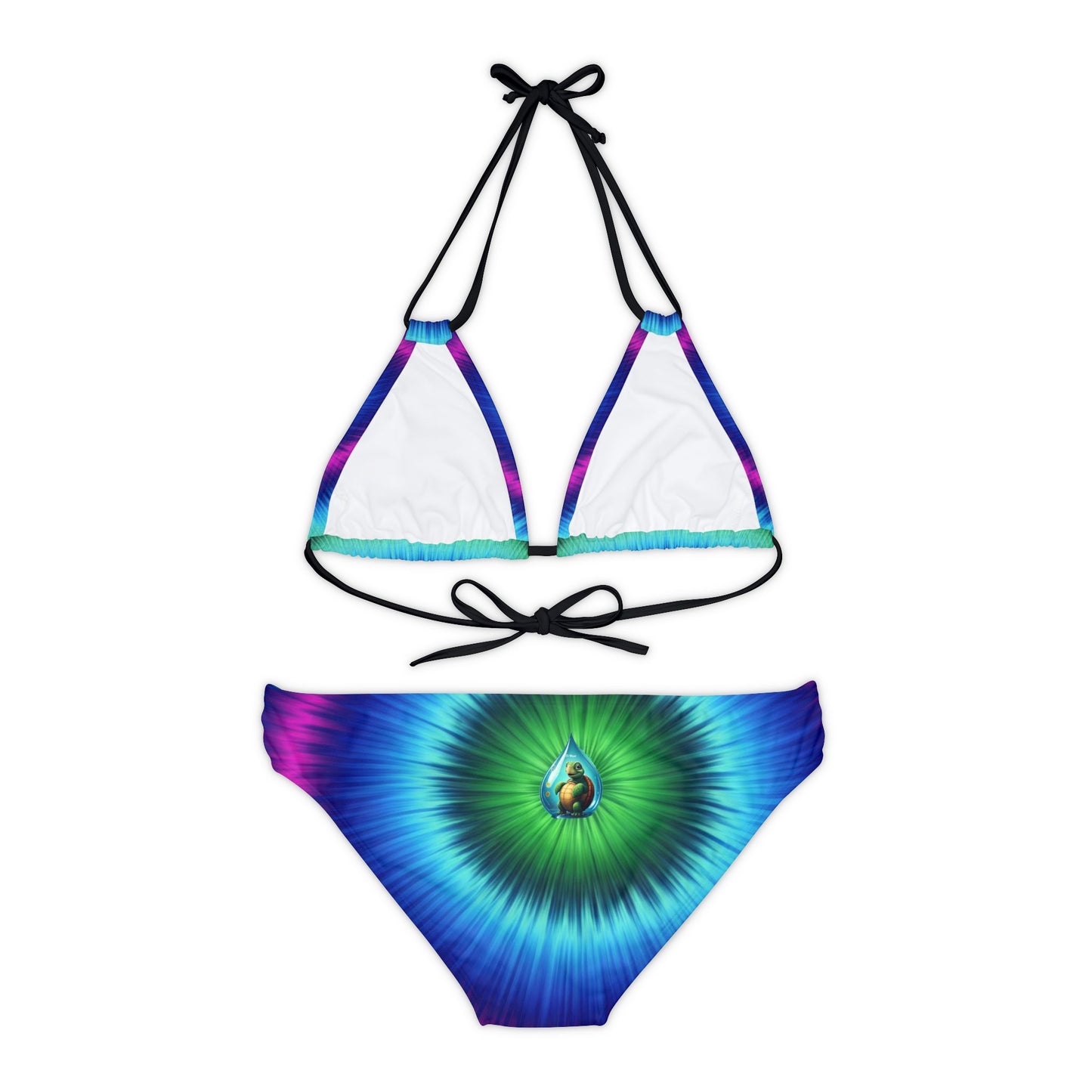 Trippy Turtle Strappy Bikini Set (AOP)