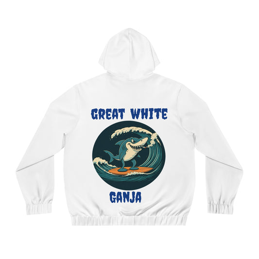 Great White Ganja Men's Full-Zip Hoodie (AOP)
