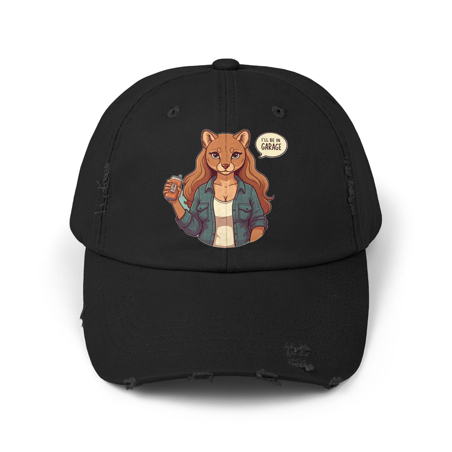 I'll Be In The Garage Unisex Distressed Cap