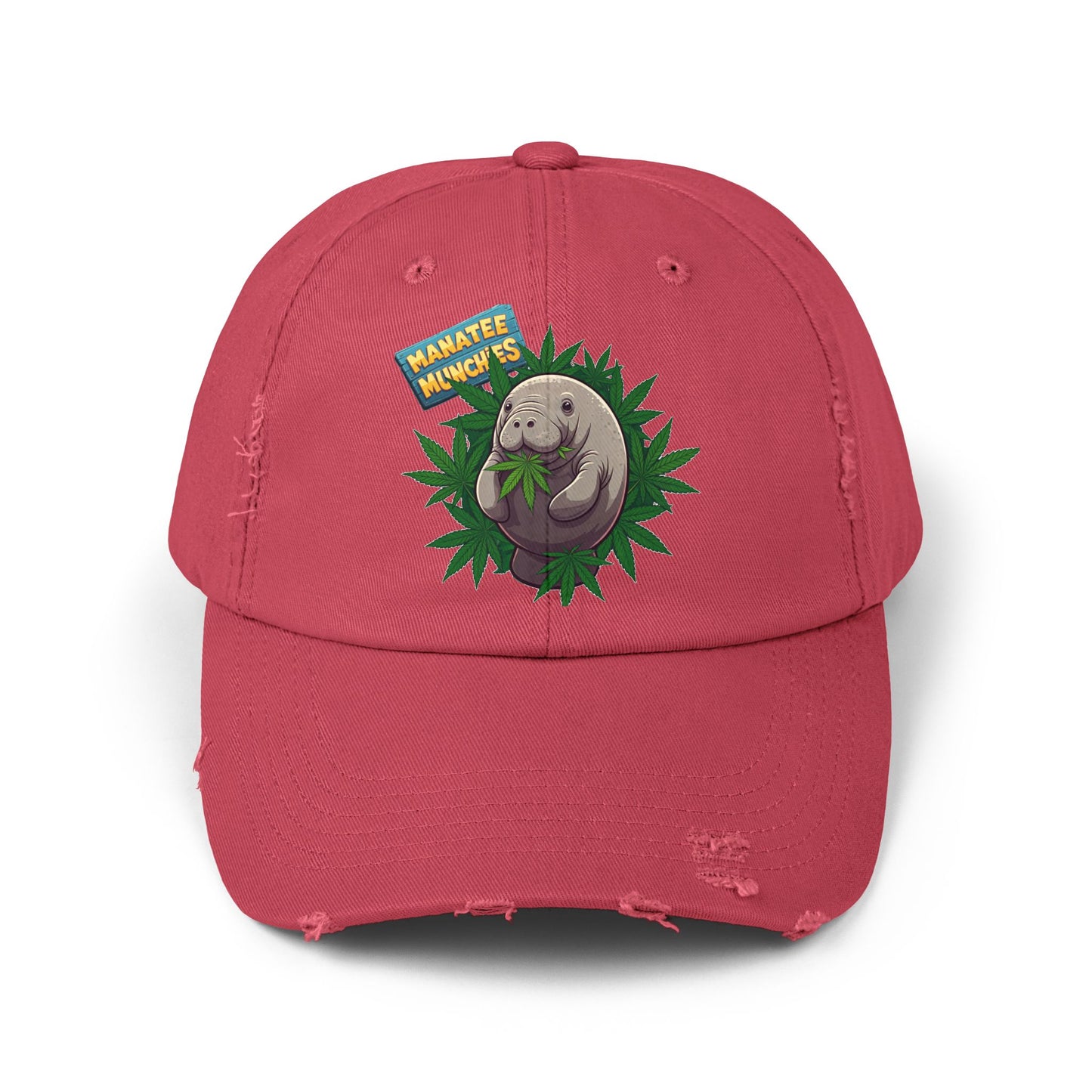 Manatee Munchies Unisex Distressed Cap