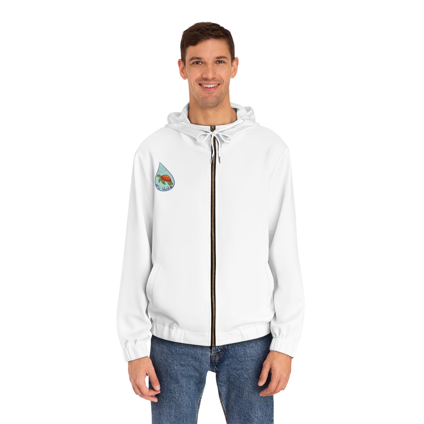 Great White Ganja - OG Edition Men's Full-Zip Hoodie (AOP)