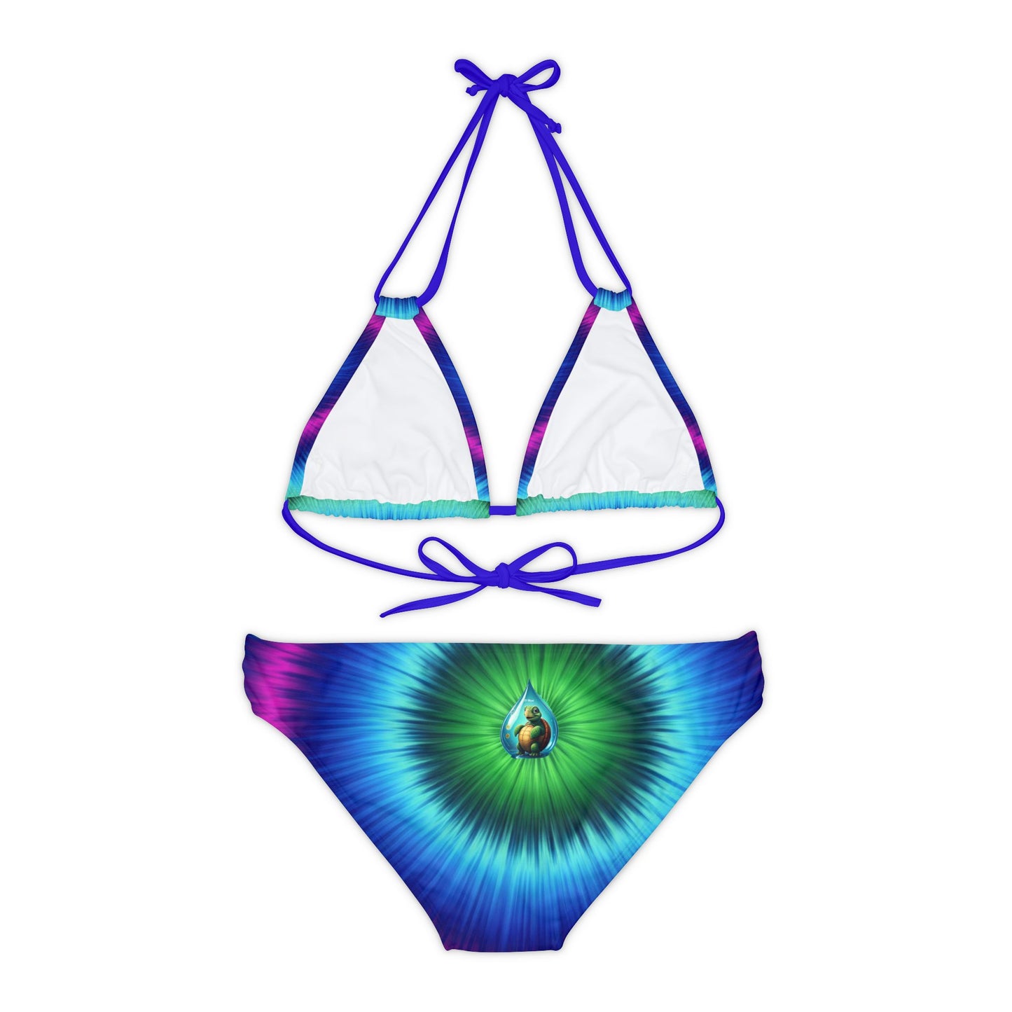 Trippy Turtle Strappy Bikini Set (AOP)