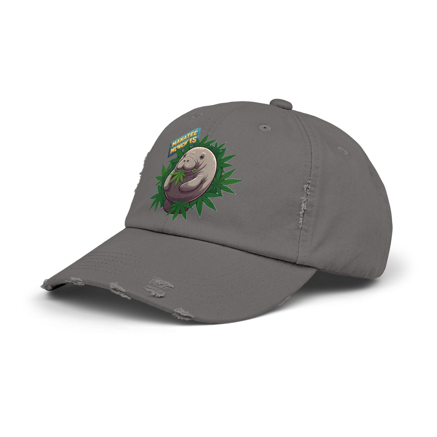 Manatee Munchies Unisex Distressed Cap