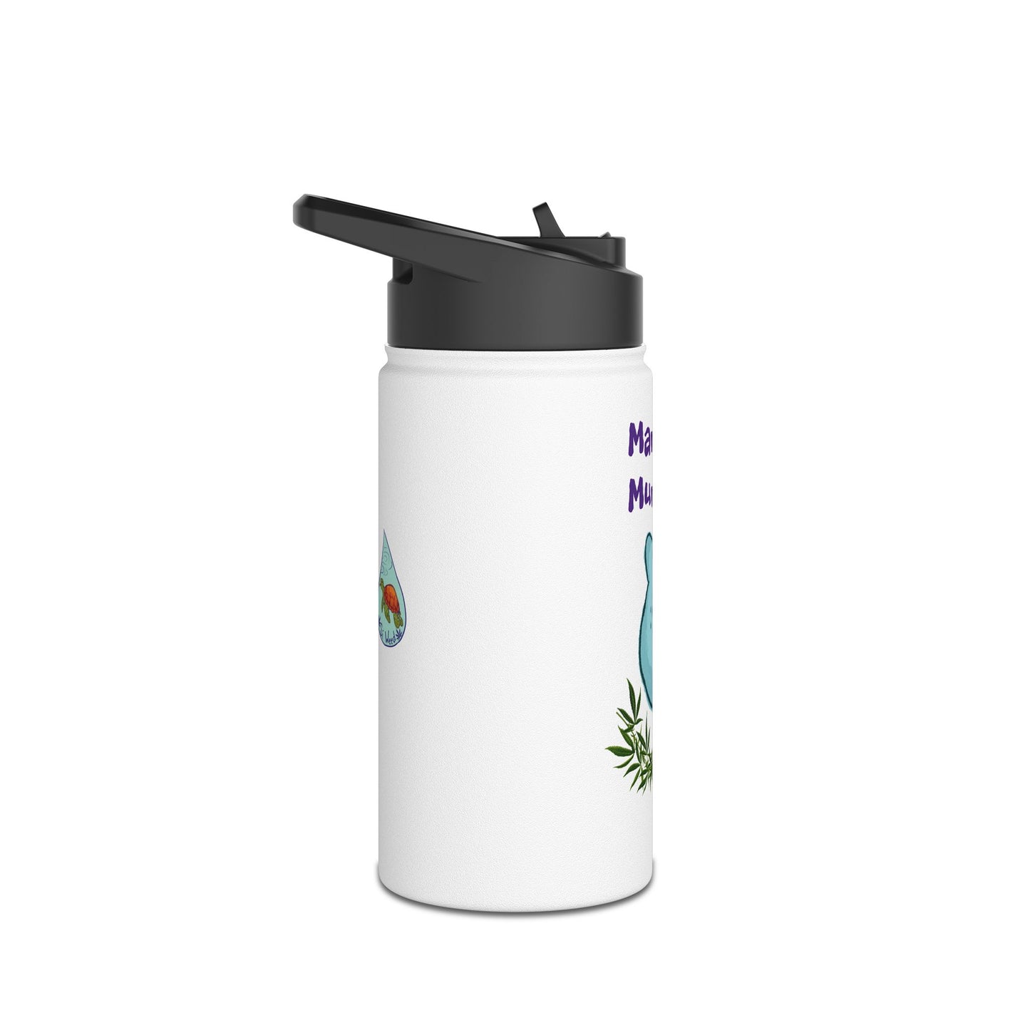 Manatee Munchies OG Edition Stainless Steel Water Bottle, Standard Lid