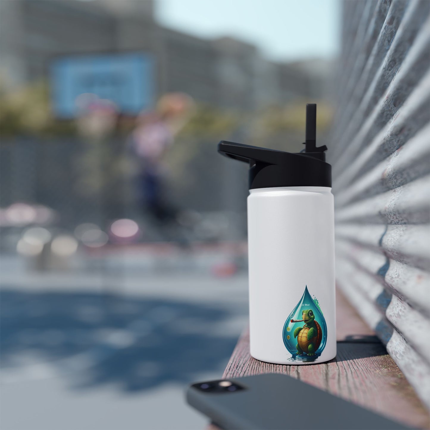 Manatee Munchies - Winter Edition Stainless Steel Water Bottle, Standard Lid